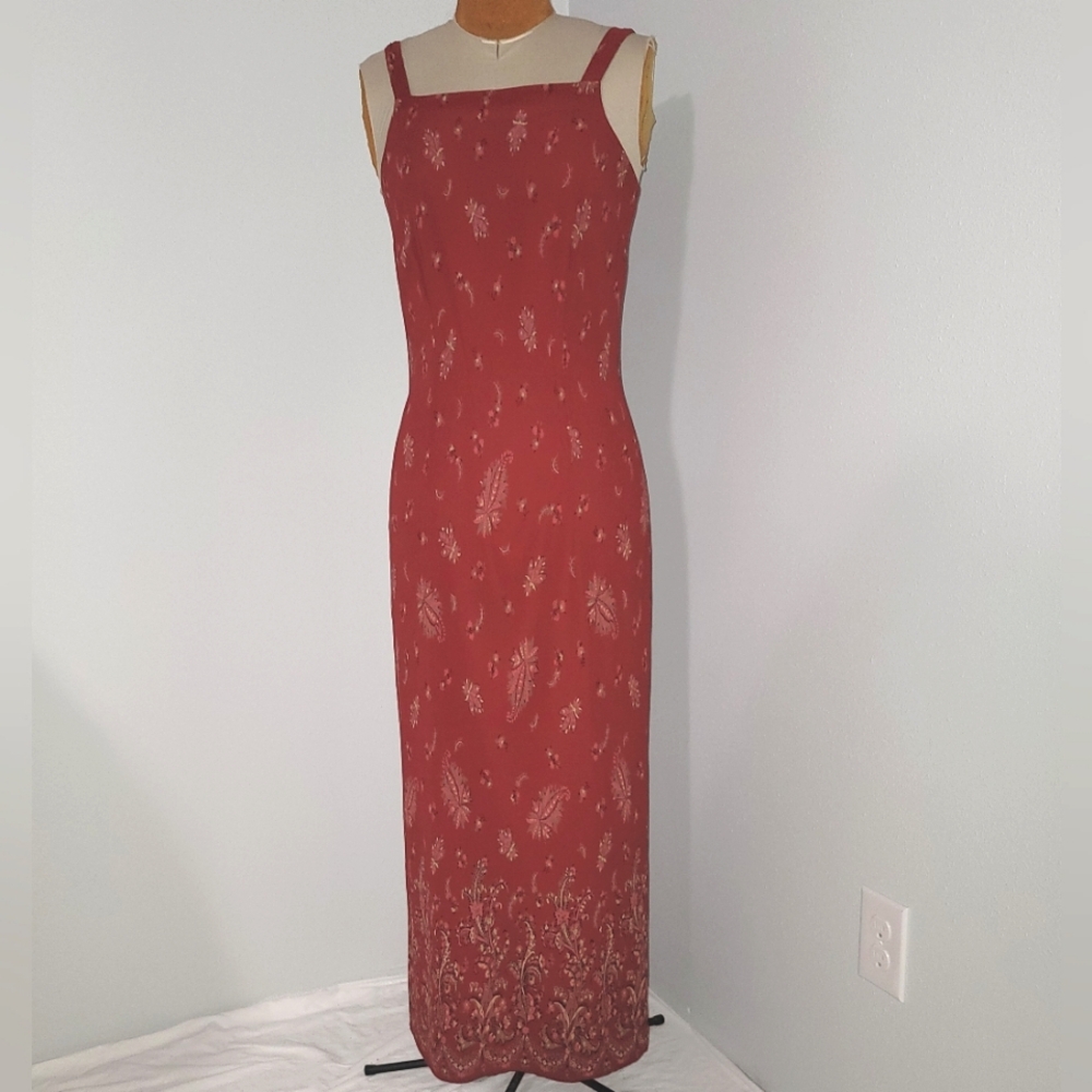 Eddie Bauer Red Maxi Dress  Sz 10 Tall